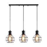 Riolight retro,vintage,rustik siyah 3xe27 kafes masa üstü sıralı sarkıt avize uzunluk:60cm