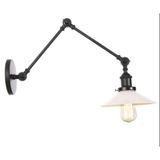 RİOLIGHT RETRO,VİNTAGE,SİYAH GÖVDE HAREKETLİ BEYAZ BAŞLIK AKROBAT DUVAR APLİK OKUMA LAMBASI ÇAP:23CM