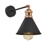 Riolight RIO0001001 Retro Bakır Mafsallı Harekeli Başlık Metal Aplik