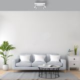 Riolight Rıolight Modern Beyaz Gövde Krom Hareketli Başlık 4XGU10 LED Kare Spot Avize(Ampül Dahildir)