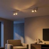 Riolight Riolıght Modern Beyaz Hareketli Başlık 4XGU10 Sıralı LED Spot Avize(Ampul Dahildir)Uzunluk 120CM