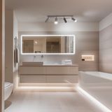 Riolight Rıolight Modern Krom Mafsallı Hareketli Başlık 4XGU10 Duylu LED Spot Avize(Ampül Dahil) - Ahşap