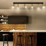 Riolight Riolıght Modern Mat Gold Hareketli Başlık 6XGU10 LED Sıralı Spot Avize(Ampül DAHİL)UZUNLUK:120CM - Siyah