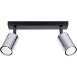 Riolight Rıolıght Modern Siyah Gövde Krom Hareketli Başlık 2XGU10 LED Spot LED Avize (Ampul Dahil) - Siyah - Krom