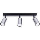 Riolight Rıolıght Modern Siyah Gövde Krom Hareketli Başlık 3XGU10 LED Spot LED Avize (Ampul Dahil) - Siyah - Krom