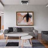 Riolight Rıolight Modern Siyah Gövde Krom Hareketli Başlık 4XGU10 LED Kare Spot Avize(Ampül Dahildir) - Krom - Siyah