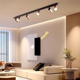 Riolight Riolıght Modern1 Bakır1 Hareketli1 Başlık 6XGU10 LED Sıralı Spot Avize(Ampül DAHİL)UZUNLUK:120CM - Siyah