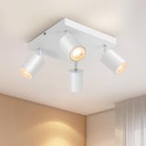 Riolight Riolıght Modern1 Beyaz1 Gövde1 Hareketli Başlık 4XGU10 Kare Taban LED Spot LED Avize (Ampul Dahil)