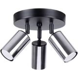 Riolight Rıolıght Modern1 Siyah1 Gövde Krom Hareketli Başlık1 3XGU10 LED Spot LED Avize (Ampul Dahil) - Krom - Siyah
