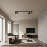 Riolight Riolıght Modern1 Siyah1 Hareketli Başlık 4XGU10 Sıralı LED Spot Avize(Ampul Dahildir)Uzunluk 120CM
