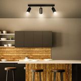 Riolight Rıolight Modern2 Siyah Salon,mutfak,giyinme Odası,cafeler Için Metal 3lü LED Spot Avize(Ampul Dahil)