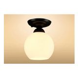 RİOLIGHT RUSTİK1,VİNTAGE HOL,ODA,KOLİDOR İÇİN OPAL CAMLI SİYAH METAL GÖVDE PLOFONYER AVİZE ÇAP:15CM