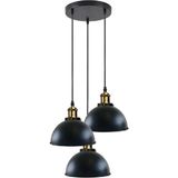 Riolight Vintage1,retro1,rustik1 3 x E27 Siyah Metal Sarkıt Avize Şapka ÇAP:23 cm Taban ÇAP:35 cm