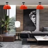 RİOLİGHT VİNTAGE,MODERN,RUSTİK KIRMIZI 1XE27 TEKLİ METAL PLOFONYER AVİZE ÇAP:30CM 1ADET FİYATIDIR