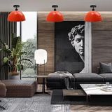Riolight Vintage,Modern,Rustik Kırmızı 1xe27 Tekli Metal Plofonyer Avize Çap:30cm 1adet