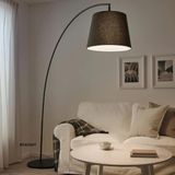 RİOLİGHT VİNTAGE,RETRO RUSTİK SİYAH METAL GÖVDE KUMAŞ HAREKETLİ BAŞLIK 1XE27 LAMBADER KÖŞE LAMBASI