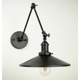 RİOLİGHT VİNTAGE,RETRO,RUSTİK 1XE27 SİYAH ÜÇ MAFSALLI AKROBAT METAL DUVAR APLİK ŞAPKA ÇAPI:23CM