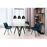 Riolight Vintage,retro,rustik 3 x E27 Duylu Siyah Metal Masa Üstü Sıralı Avize UZUNLUK:60 cm