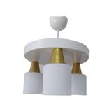Riolight vintage,retro,rustik 3XE27 beyaz metal gövde opal camlı sarkıt avize taban çapı:30cm