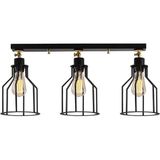 Riolight vintage,retro,rustik 3XE27 mafsalllı hareketli başlık kafes plofonyer avize uzunluk:60cm - Siyah