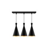 Riolight vintage,retro,rustik 3XE27 siyah metal sıralı masa üstü sarkıt avize uzunluk:60cm - Eskitme