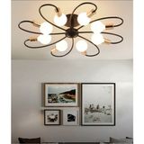 Riolight vintage,retro,rustik 8XE27 siyah metal plofonyer avize (gloplar ampuldür fiyata dahil değildir)