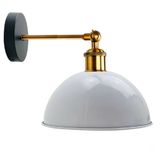 Riolight Vintage,retro,rustik Beyaz 1xe27 Eskitme Duylu Masallı Tekli Duvar Aplik Şapka Çap:23cm