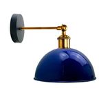 Riolight Vintage,retro,rustik Lacivert 1xe27 Eskitme Duylu Masallı Tekli Duvar Aplik Şapka Çap:23cm