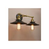 RİOLİGHT VİNTAGE,RETRO,RUSTİK MAFSALLI MATT ALTIN KAPLAMA 2XE27 SİYAH METAL APLİK ŞAPKA ÇAP:23CM
