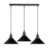 RİOLİGHT VİNTAGE,RETRO,RUSTİK, MASA ÜSTÜ SİYAH 3XE27 DUYLU METAL SARKIT AVİZE UZUNLUK:60CM