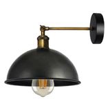 Riolight Vintage,retro,rustik Siyah 1xe27 Eskitme Duylu Masallı Tekli Duvar Aplik Şapka Çap:23cm