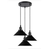 RİOLİGHT VİNTAGE,RETRO,RUSTİK, SİYAH 3XE27 DUYLU METAL SARKIT AVİZE ÇAP:30CM