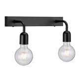 RİOLİGHT VİNTAGE,RUSTİK,RETRO 2XE27 SİYAH METAL AYNA ÜSTÜ DUVAR APLİK UZUNLUK:30CM
