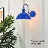 Riolight Vintage,Rustik,Retro Koyu Mavi Metal Otel,Cafe,Odaklar İçin Duvar Aplik Şapka Çapı:23cm
