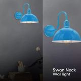 Riolight Vintage,Rustik,Retro Mavi Metal Otel,Cafe,Odaklar İçin Duvar Aplik Şapka Çapı:23cm