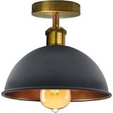 Riolight Vintage,rustik,retro Siyah Başlık Eskitme 1XE27 Duylu Tekli Metal Plofonyer Avize ÇAP:23CM - Eskitme - Siyah
