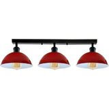 Riolihgt Retro,modern,vintage Açık Kırmızı Başlık 3XE27 Metal Plofonyer Sıralı Avize Taban UZUNLUK:60CM