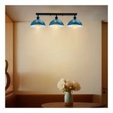 Riolihgt Retro,modern,vintage Açık Mavi Başlık 3XE27 Metal Plofonyer Sıralı Avize Taban UZUNLUK:60CM