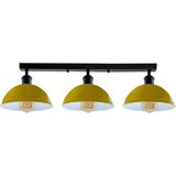 Riolihgt Retro,modern,vintage Sarı Başlık 3XE27 Metal Plofonyer Sıralı Avize Taban UZUNLUK:60CM - Sarı - Siyah