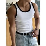 Riowela Erkek Tshirt Kolsuz Atlet Halter Yaka Likralı Pamuklu