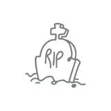 Rip Mezar Taşı Araba Sticker 17X17 Cm Gri