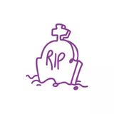 Rip Mezar Taşı Araba Sticker 17X17 Cm Mor