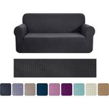Riseler Streç Lastikli Esnek Yikanabilir Kare Desen 3 Kişilik Koltuk Örtüsü Koltuk Kılıfı - 180 x 230 cm - Antrasit