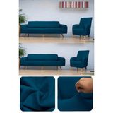 riselerhome Balpeteği 3+3+1+1 Vizon Lastikli Kanepe Örtüsü | Lastikli Koltuk Örtüsü | Koltuk Kılıfı Takımı - 180 x 230 cm - Petrol Mavi