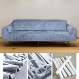 Riselerhome Kadife Tekli Koltuk Örtüsü Lastikli Kanepe Örtüsü | Koltuk Kılıfı Tekli Koltuk Örtüsü - Gri - 180 x 230 cm