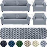 Riselerhome Lastıklı Esnek Koltuk Kanepe Kılıfı Takımı Çekyat Örtüsü (3+3+1+1 ) Takım - Gri - 180 x 230 cm