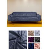 riselerhome Riseler Kadife 3 Kişilik Koltuk Örtüsü Lastikli Kanepe Örtüsü Lastikli Koltuk Örtüsü Koltuk Kılıfı - 180 x 230 cm - Bej