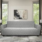riselerhome Riselerhome Jakarlı 3kişilik Lastikli Koltuk Kılıfı Çekyat Koltuk Örtüsü Streç Esnek Kanepe Kılıfı Düz Desen Antrasit - 185 x 230 cm - Gri
