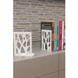 risingmaber Ağaç Desenli Beyaz Metal Kitap Tutucu, Metal Kitap Desteği , (İkili Set) MK8B