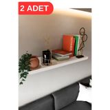 risingmaber Beyaz Metal Duvara Monte Duvar Rafı, Uçan Duvar Rafı ve Kitaplık Rafı (2 adet) MT118B